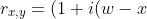 r_{x,y}=(1+i(y-w))=1+i(y-w)+i^{2}(w-x)(y-w)